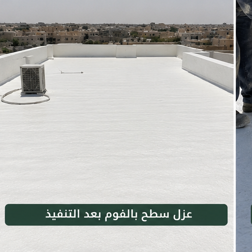 سطح بعد تنفيذ عزل الفوم