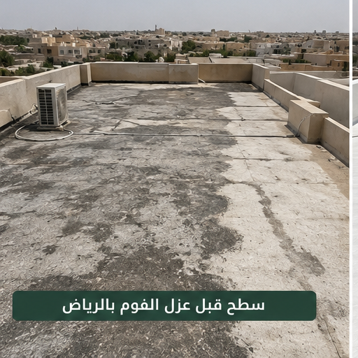 سطح قبل تنفيذ عزل الفوم